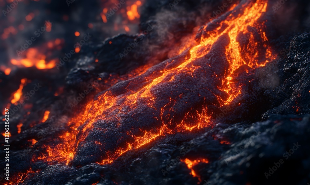 Aufkleber fiery lava flow texture for dynamic and powerful backgrounds