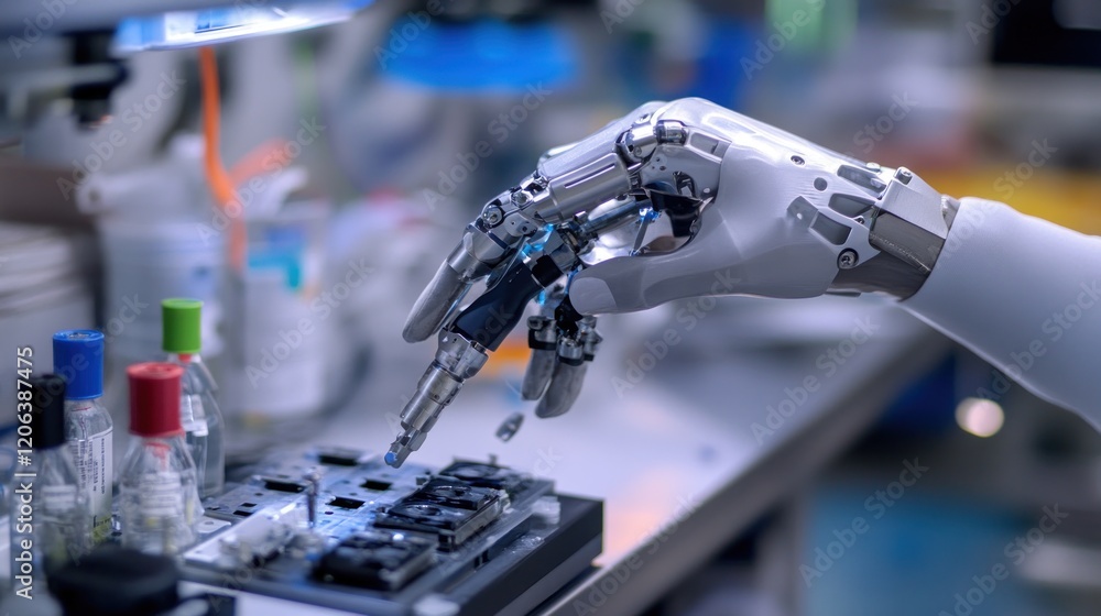 Aufkleber robotic arm performing precise laboratory task