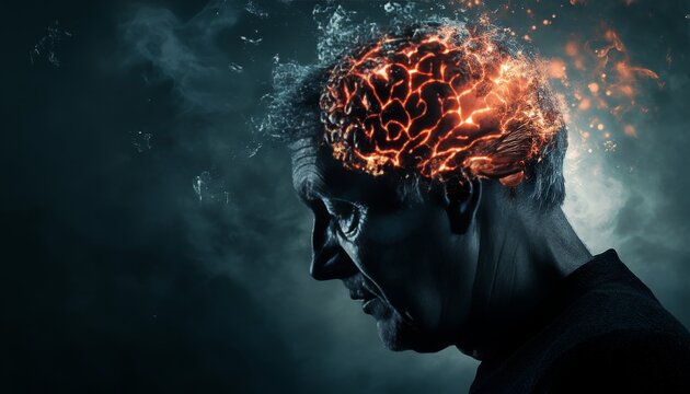 Visual representation of alzheimer   s disease  highlighting neurodegeneration and cognitive decline