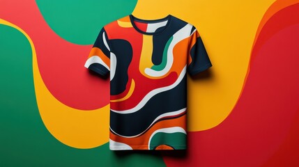 Abstract Colorful Design Tshirt On Vibrant Background