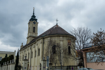 Obraz premium Church of the Nativity of the Blessed Virgin Mary in Zemun neighborhood of Belgrade, Serbia, in winter