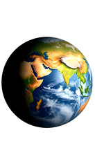 earth planet globe PNG isolated on white  transparent background, dramatic atmosphere