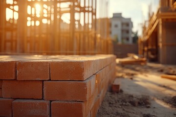 Construction project featuring brick house design for the building industry photography