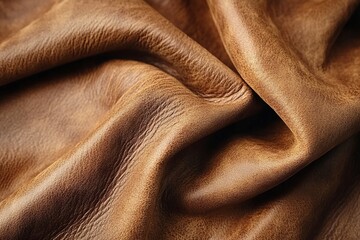 Close-up of textured brown leather
