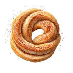 Fototapeta premium baked cinnamon twist isolated on transparent background