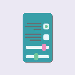 Fototapeta premium A blue user interface design with slider controls and green and pink accents