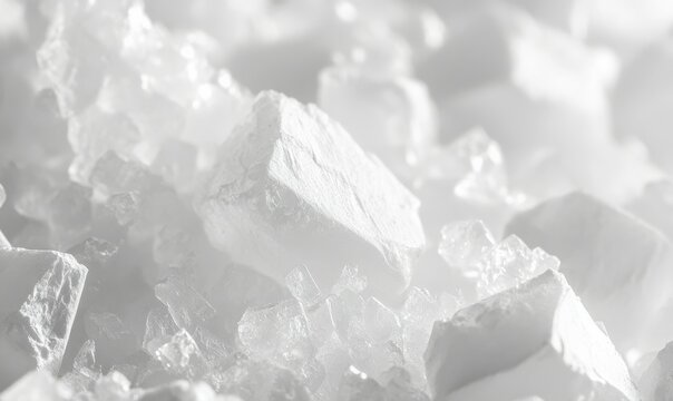 Extreme close-up granule of white plastic polymer