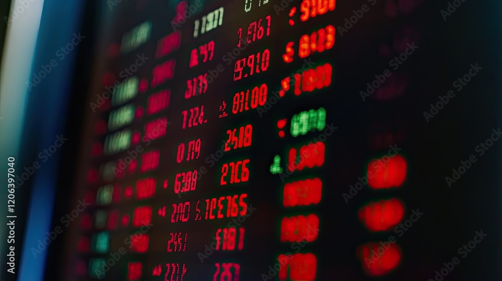 Aufkleber electronic stock market data display showing numbers
