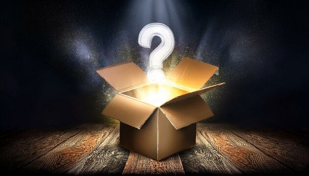a mystery box with question mark on it