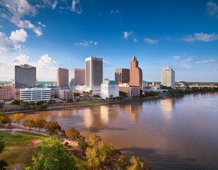 Fototapeta premium shreveport louisiana usa downtown skyline on the red river