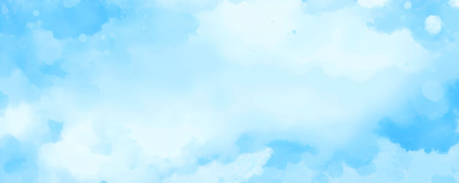 Blue Soft Painted Brush Strokes Watercolor Texture Canvas for Backgrounds, Design, Backdrops, Wallpaper