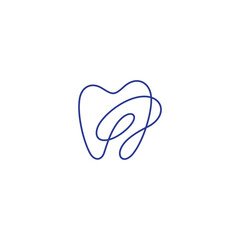 abstract dental logo with linear design style