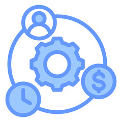 Resource Allocation Blue Icon