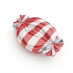 3D Render of Striped Candy Isolated on White Background