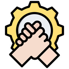 Fototapeta premium Collaboration Outline Color Icon