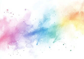 Fototapeta premium Vibrant Watercolor Rainbow Splash with Soft Gradient