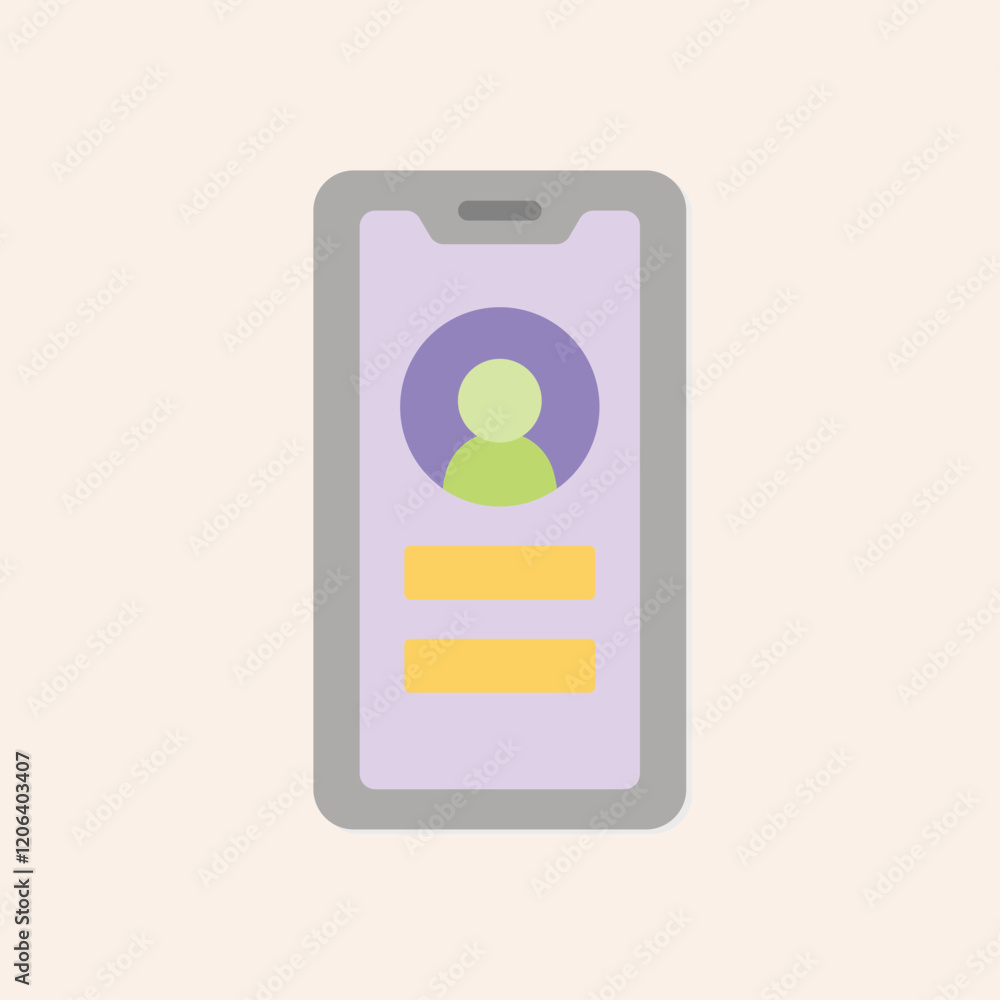 Poster smartphone interface displaying a contact card with profile picture and fields for input