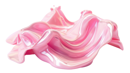 
Flowing, trickling colorful pink paint on transparent background