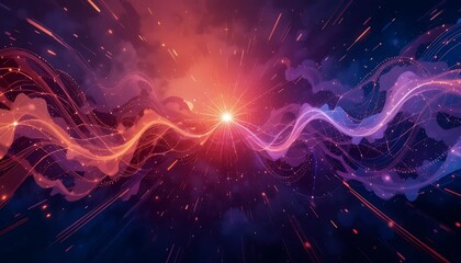 Naklejka premium energy of fractal realms background design