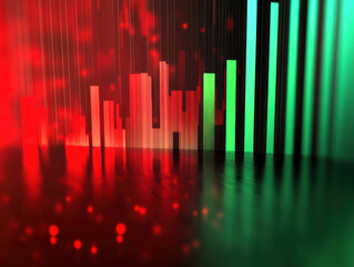 an abstract visual effect resembling a graph or chart displaying various data.  