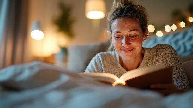 Cozy night reading in pajamas brings joy and relaxation