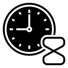 hourglass icon, glyph icon style