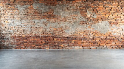 Rustic Brick Wall and Concrete Floor Background