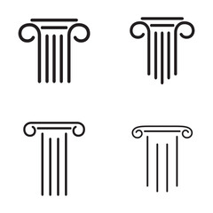 Column set icon Template vector illustration design