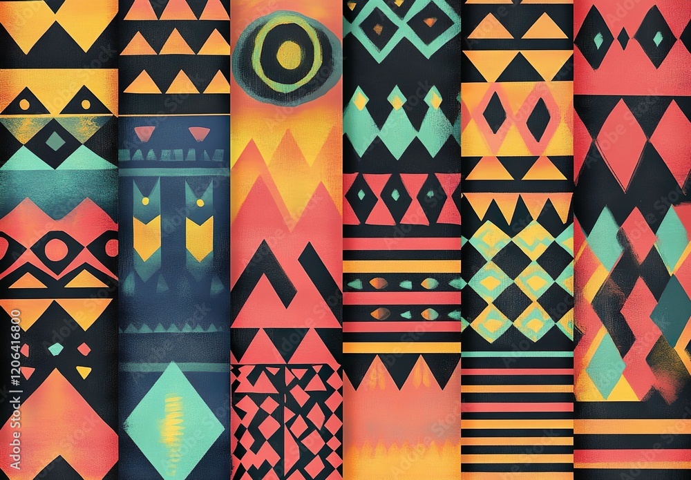 Poster neo-primitive design of seamless and geometric patterns