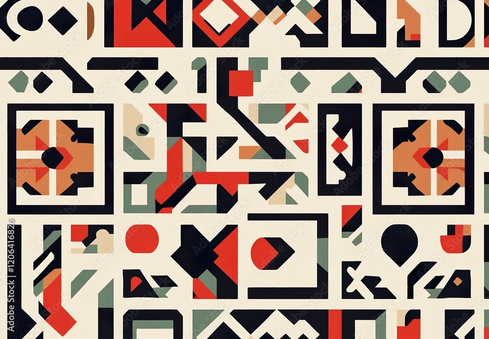 Poster neo-primitive design of seamless and geometric patterns