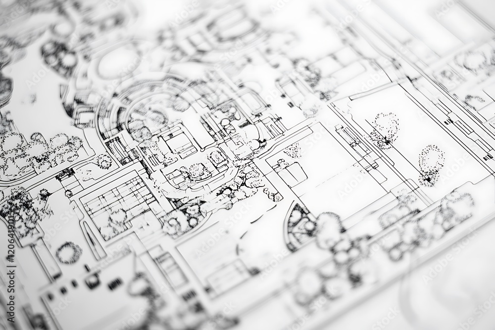 Poster a detailed black and white design with intricate patterns and shapes