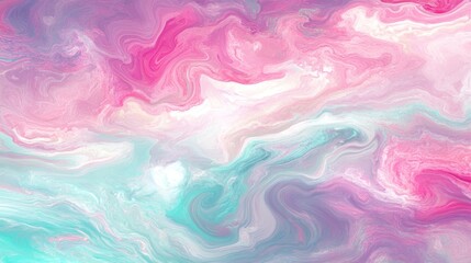 Fototapeta premium Dreamy Pastel Swirls: Abstract Art in Pink, Purple, and Teal