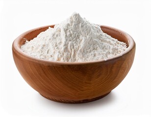 bowl of flour isolated on white background