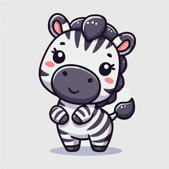 Cute Zebra Cartoon Character Dancing