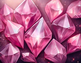 pink crystals sparkle beautifully on textured background