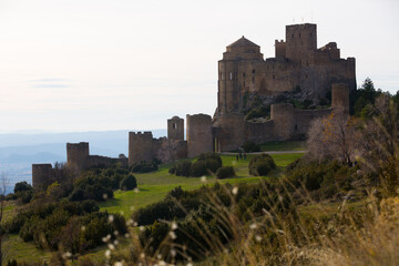 Castillo de Loarre - medieval Spanish fortress with defense wall