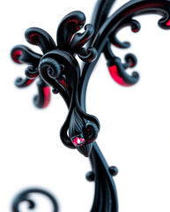 Black Floral Valentine Background - Elegant and Love-Inspired Design