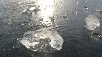ice crystals absorb the sun's rays