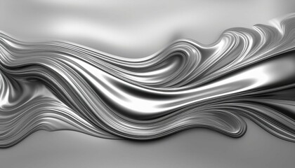 Obraz premium liquid silver metal horizontal isolated