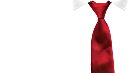Elegant red necktie on transparent background