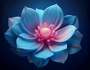 blue flower with a pink center