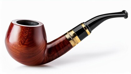 wooden smoking pipe isolated on transparent or white background