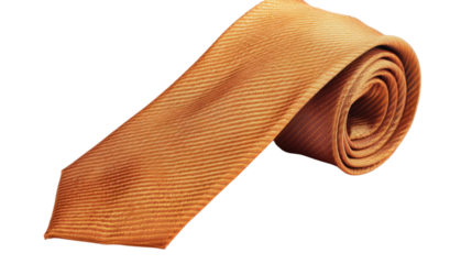 Elegant orange necktie on transparent background