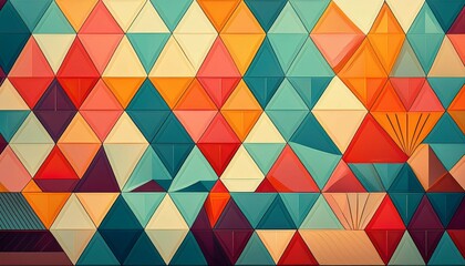 Fototapeta premium geometric triangle pattern with bold and pastel colors