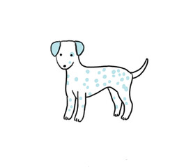 手書きの線画可愛い犬シリーズ　ダルメシアン