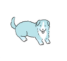 手書きの線画可愛い犬シリーズ　バーニーズ