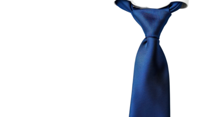 Elegant blue necktie on transparent background