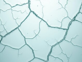 Pale cracks crisscross a light-toned surface, revealing a textured landscape.