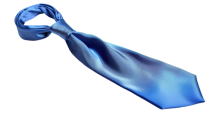 Elegant blue necktie on transparent background