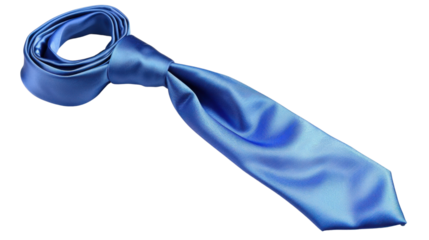 Elegant blue necktie on transparent background
